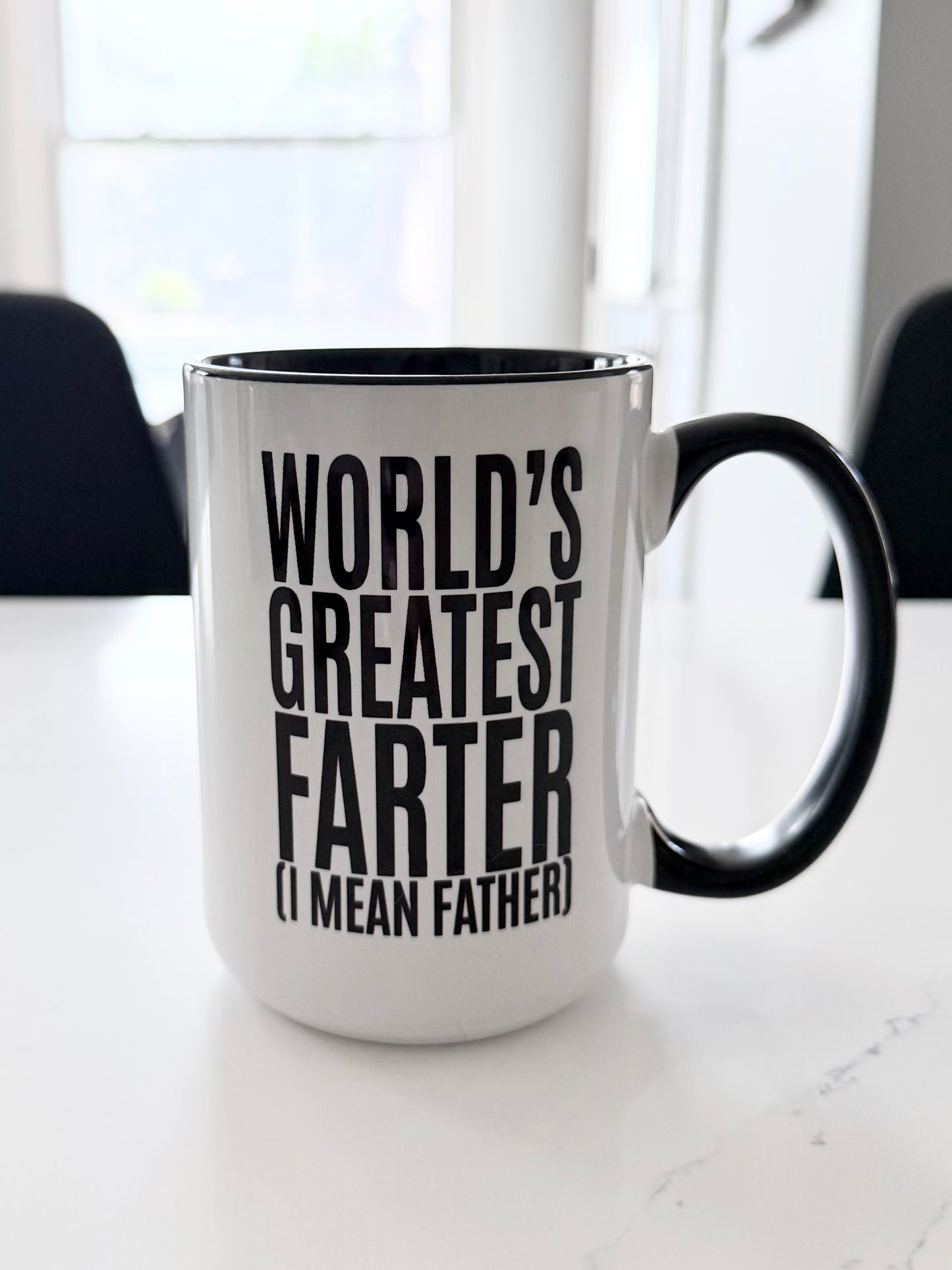 World's Greatest Farter (I mean father) mug