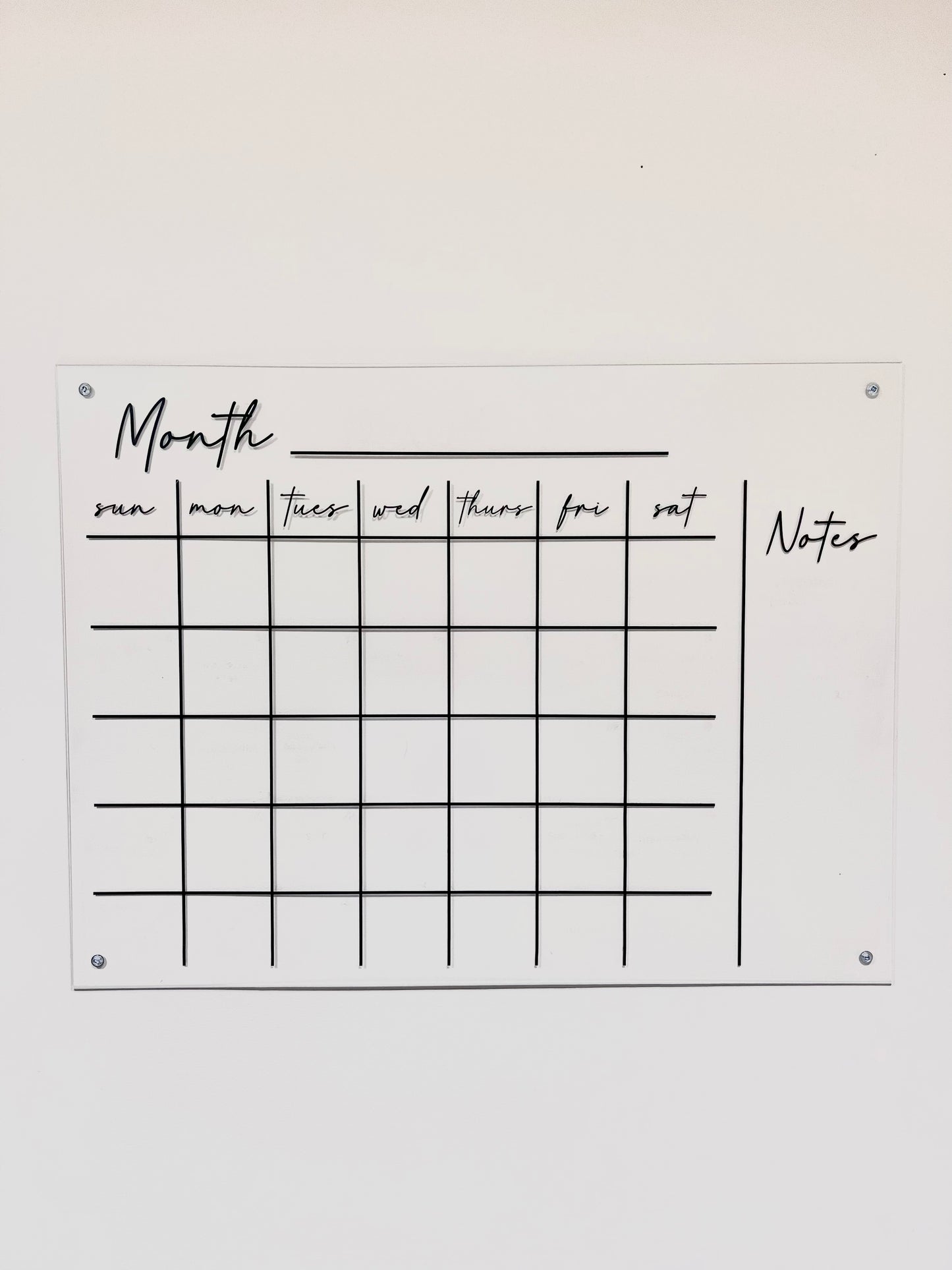 Acrylic calendar
