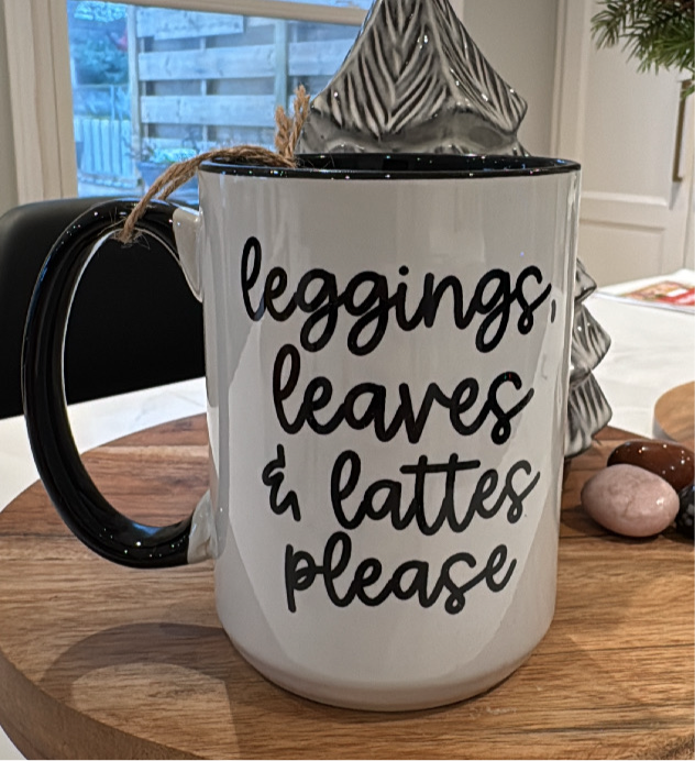 Leggings, Leaves… mug