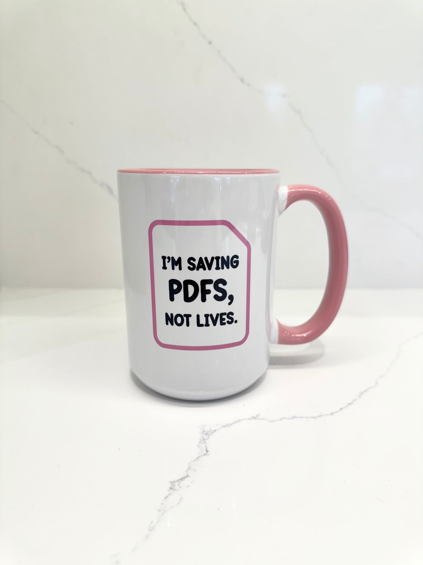 Saving PDFS, not lives mug