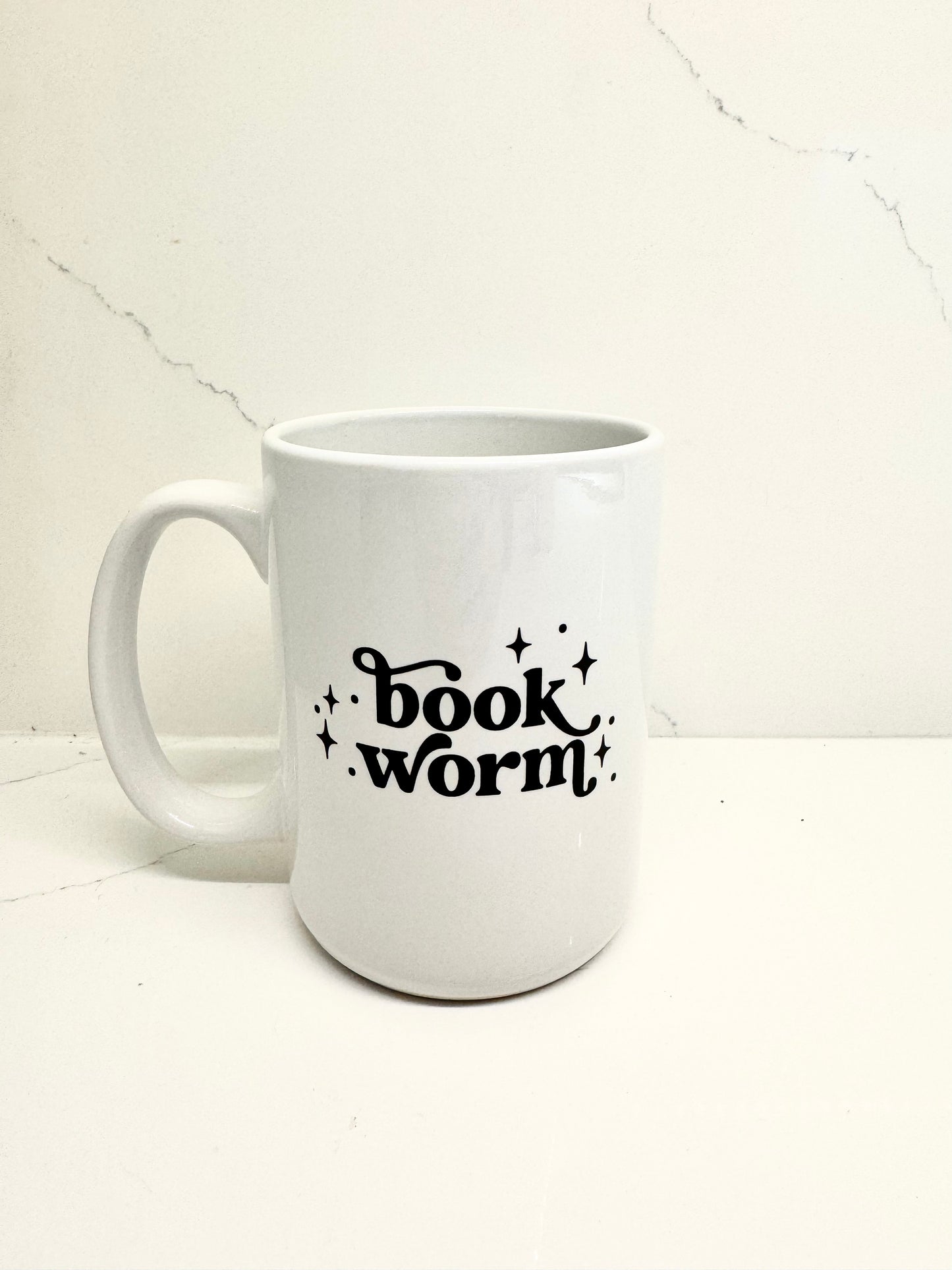 Book Worm Mug (white or glass)