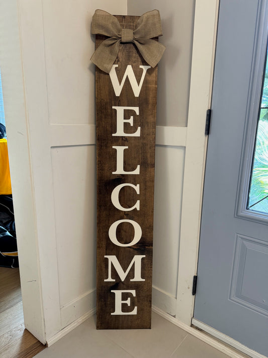 Welcome with Bow Porch Sign