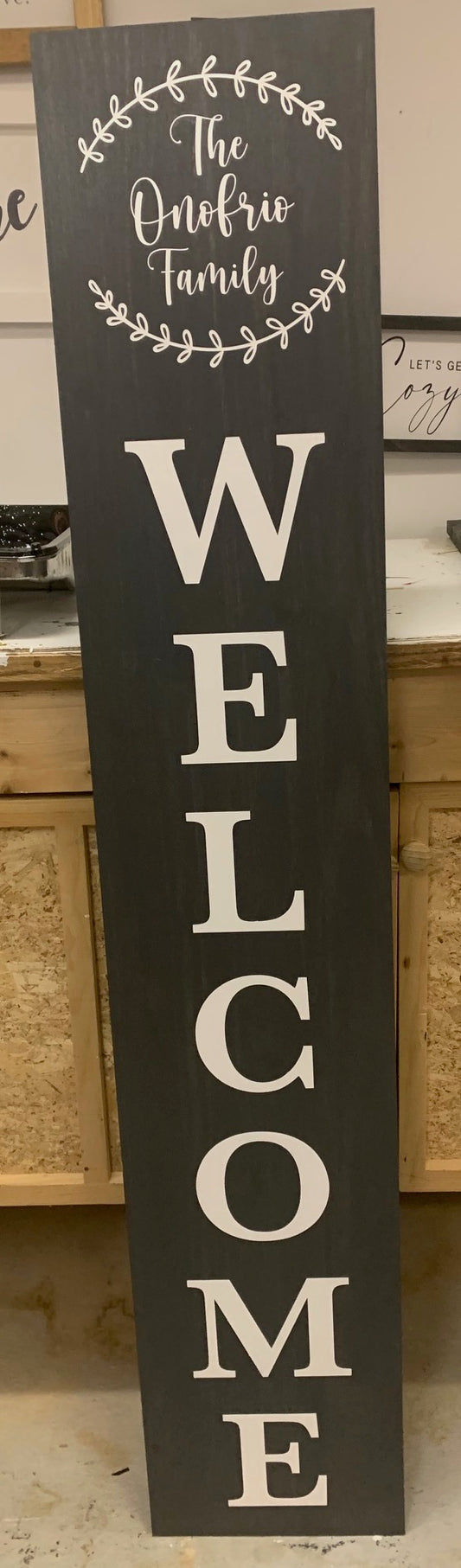 Welcome with Family Name Porch Sign