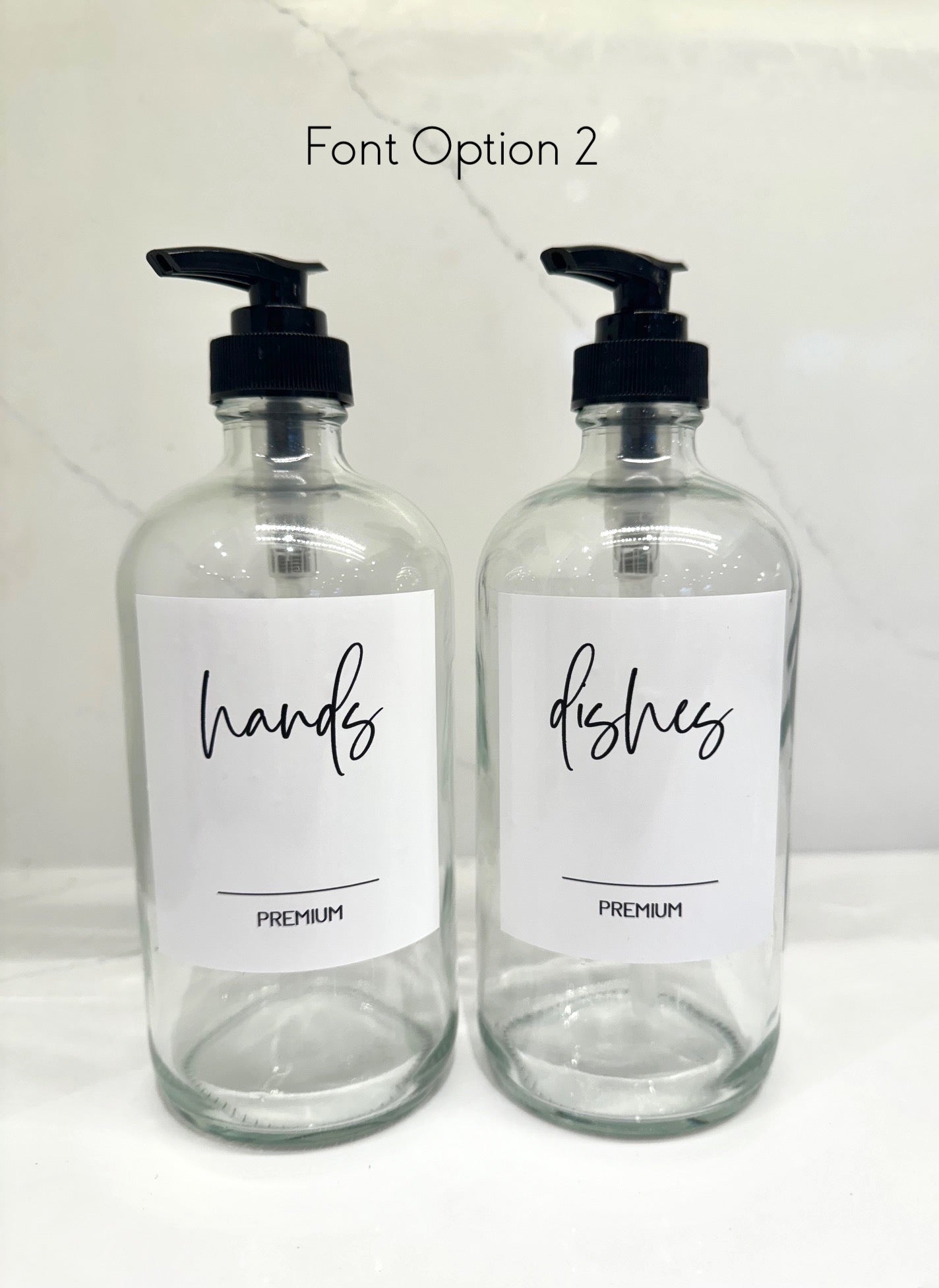 Glass Soap Dispensers with White Label