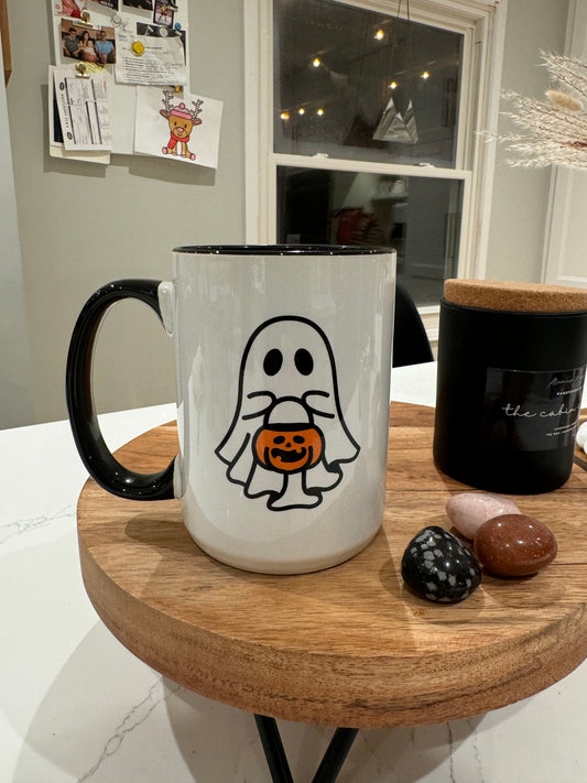 Ghost with Pumpkin Mug