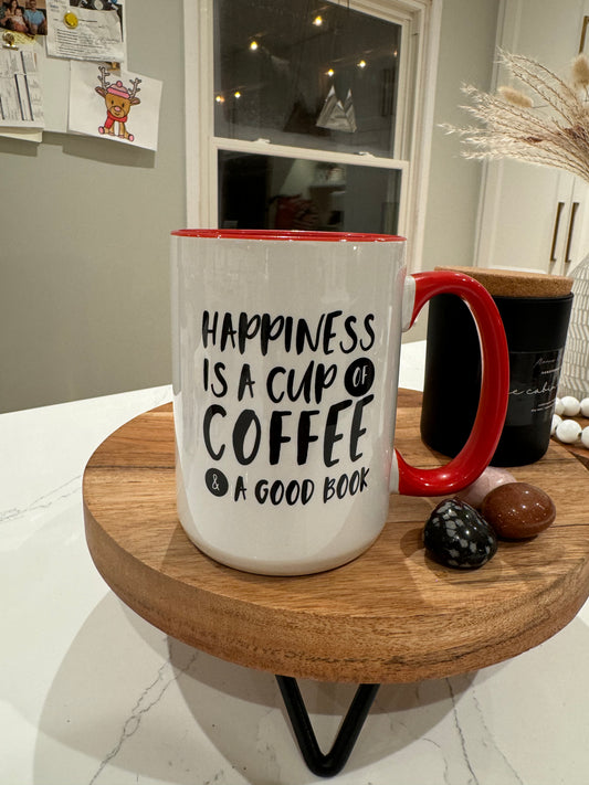 Happiness Coffee & Book Mug