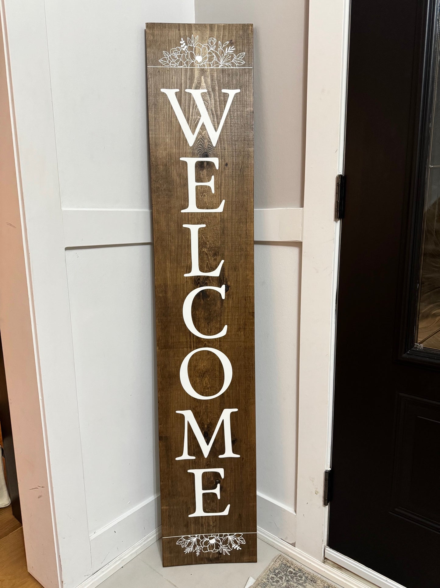 Welcome with Florals Porch Sign