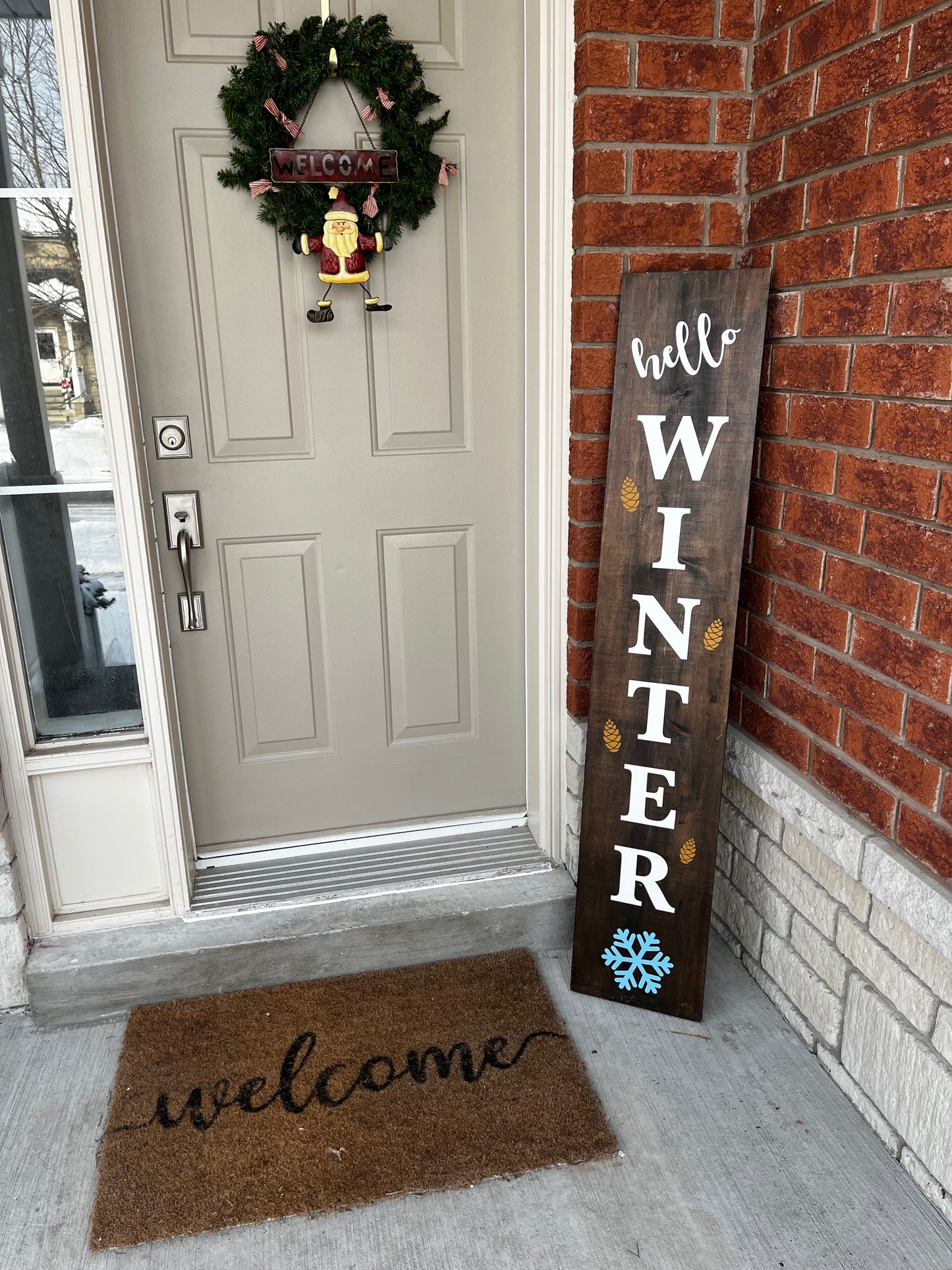 Hello Winter Porch Sign