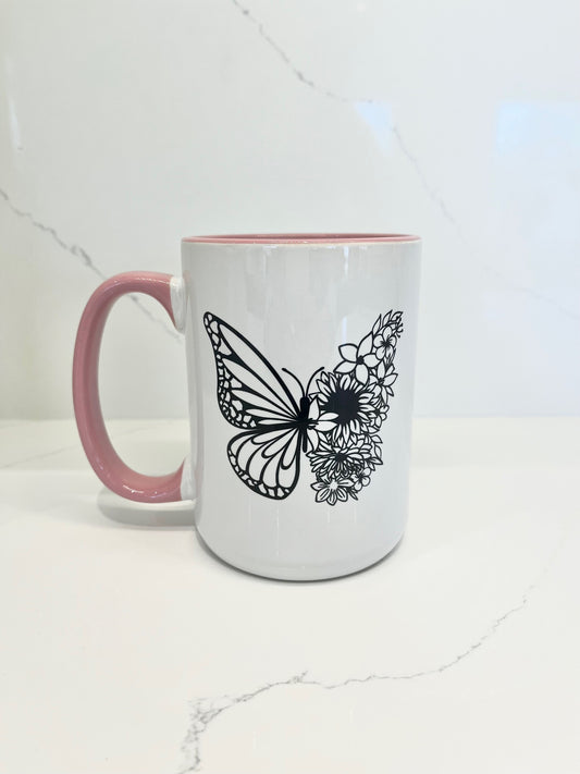 Butterfly Flower Mug