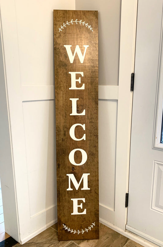 Welcome with Vines Porch Sign