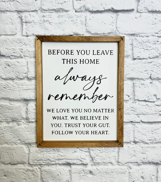 Before You Leave This Home…